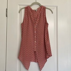 Joie Sleeveless Blouse with Tie Front Detail